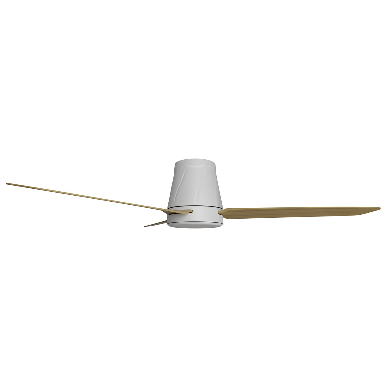 Calibo Profile 50" (1250mm) DC Low Profile Ceiling Fan with 18W CCT Dimmable Light and Remote in White with Bamboo