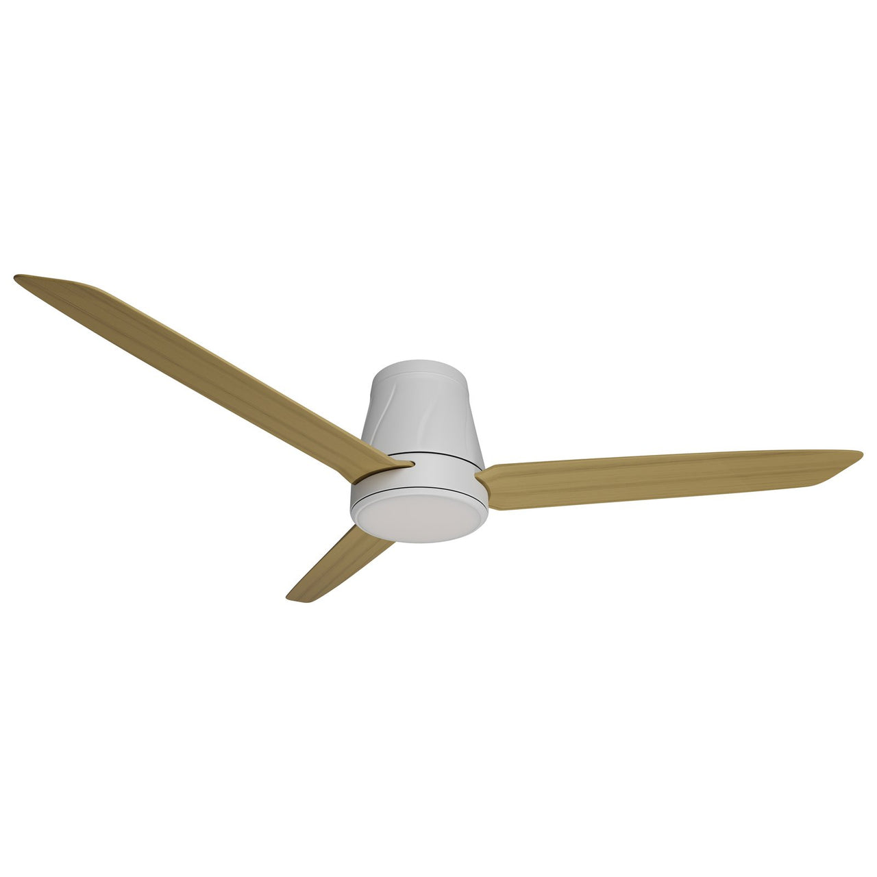 Calibo Profile 50" (1250mm) DC Low Profile Ceiling Fan with 18W CCT Dimmable Light and Remote in White with Bamboo