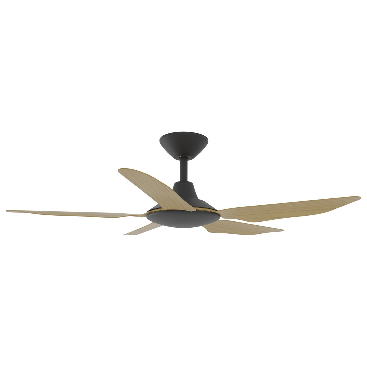 Calibo Storm 42" (1070mm) 5 Blade Indoor/Outdoor DC Ceiling Fan & Remote in Black with Bamboo