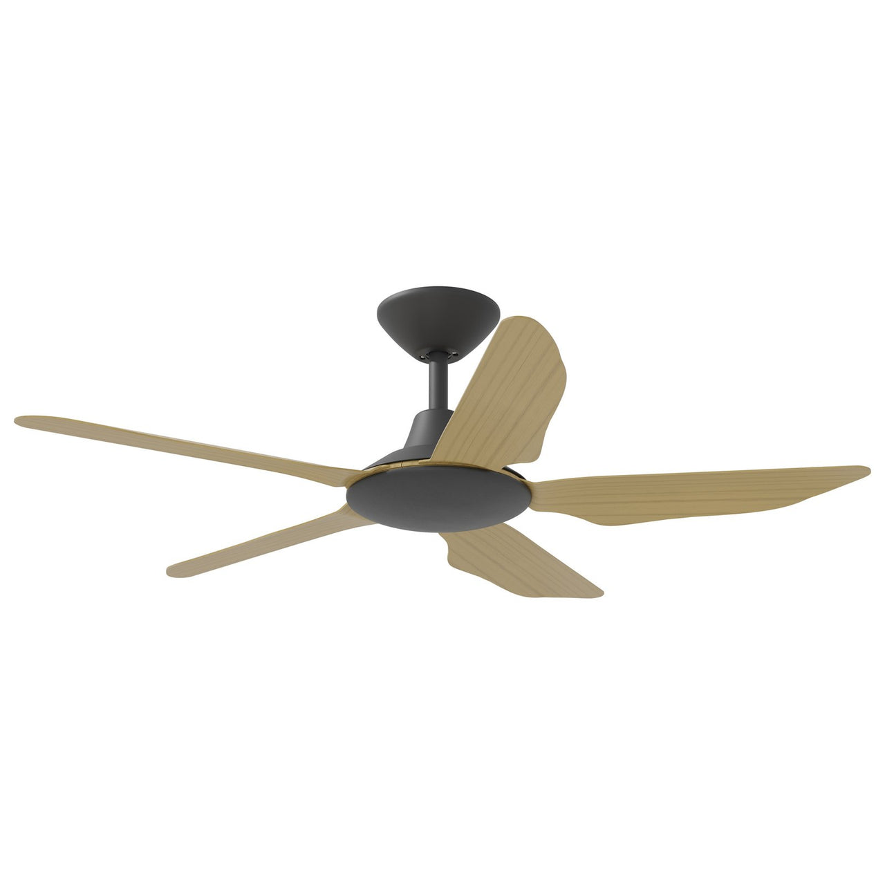 Calibo Storm 42" (1070mm) 5 Blade Indoor/Outdoor DC Ceiling Fan & Remote in Black with Bamboo