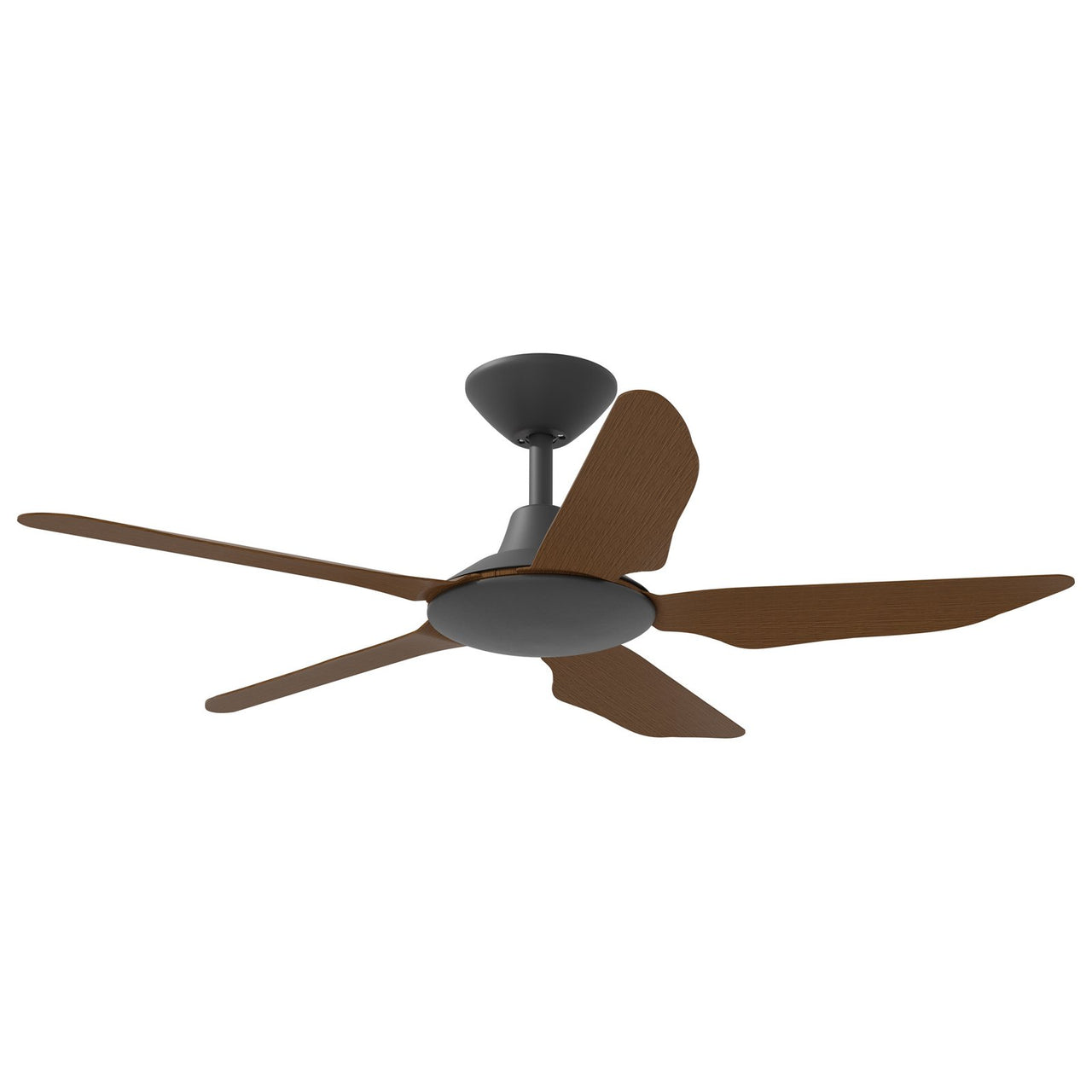 Calibo Storm 42" (1070mm) 5 Blade Indoor/Outdoor DC Ceiling Fan & Remote in Black with Koa