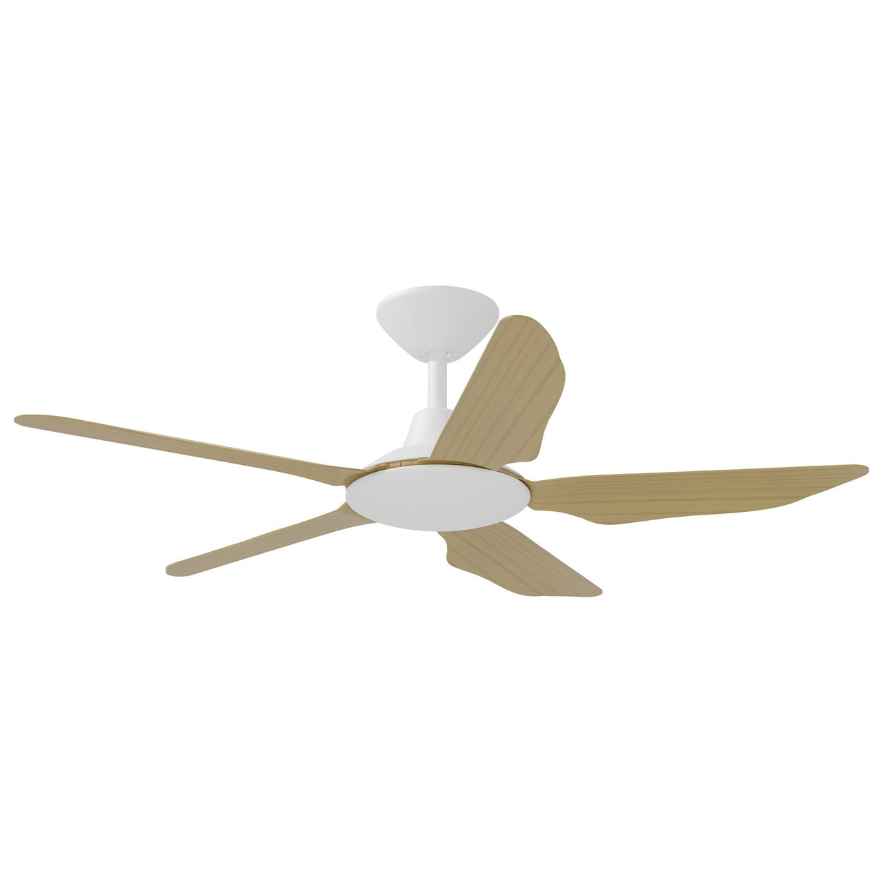 Calibo Storm 42" (1070mm) 5 Blade Indoor/Outdoor DC Ceiling Fan & Remote in White with Bamboo