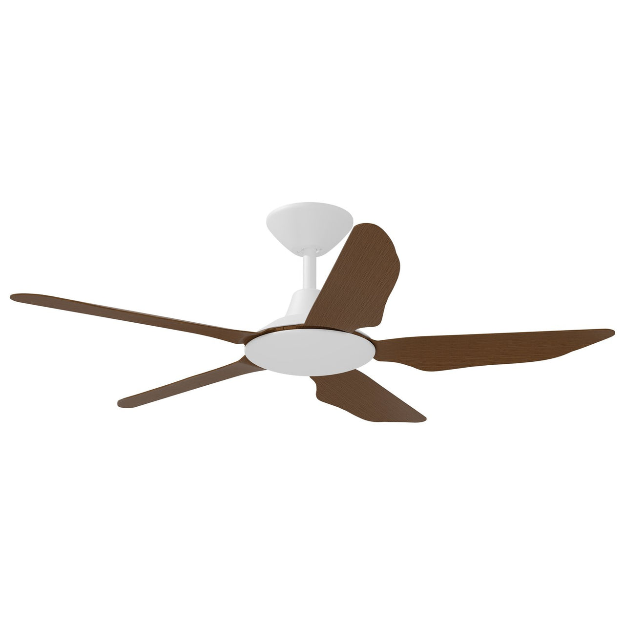 Calibo Storm 42" (1070mm) 5 Blade Indoor/Outdoor DC Ceiling Fan & Remote in White with Koa