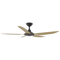 Thumbnail for Calibo Storm 5 Blade Indoor/Outdoor DC Ceiling Fan with DC Wall Controller & Remote In Black with Bamboo