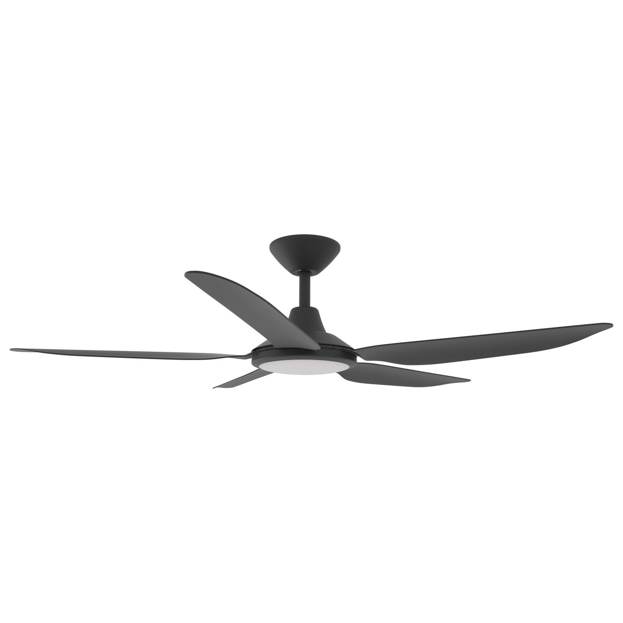 Calibo Storm 5 Blade 18W Tricolour LED Light Indoor/Outdoor DC Ceiling Fan & Remote In Black