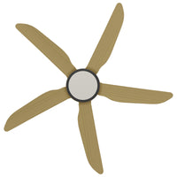 Thumbnail for Calibo Storm 5 Blade 18W Tricolour LED Light Indoor/Outdoor DC Ceiling Fan & Remote In Black with Bamboo