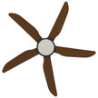 Calibo Storm 5 Blade 18W Tricolour LED Light Indoor/Outdoor DC Ceiling Fan & Remote In Black with Koa