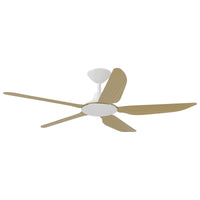 Thumbnail for Calibo Storm 5 Blade Indoor/Outdoor DC Ceiling Fan with DC Wall Controller & Remote In White with Bamboo