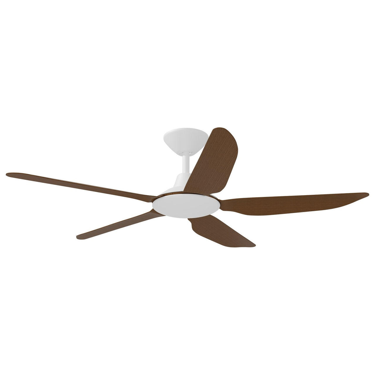 Calibo Storm 5 Blade Indoor/Outdoor DC Ceiling Fan with DC Wall Controller & Remote In White with Koa