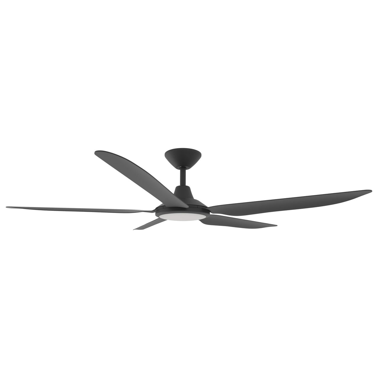 Calibo Storm 56" (1430mm) 5 Blade 18W Tricolour LED Light Indoor/Outdoor DC Ceiling Fan with DC Wall Controller & Remote in Black