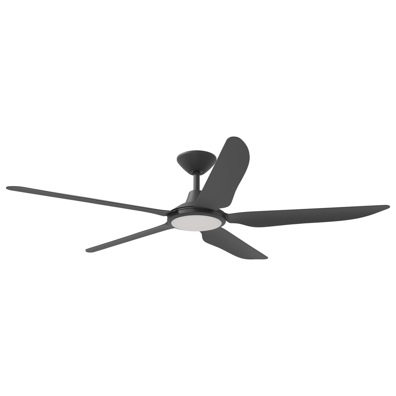 Calibo Storm 56" (1430mm) 5 Blade 18W Tricolour LED Light Indoor/Outdoor DC Ceiling Fan with DC Wall Controller & Remote in Black