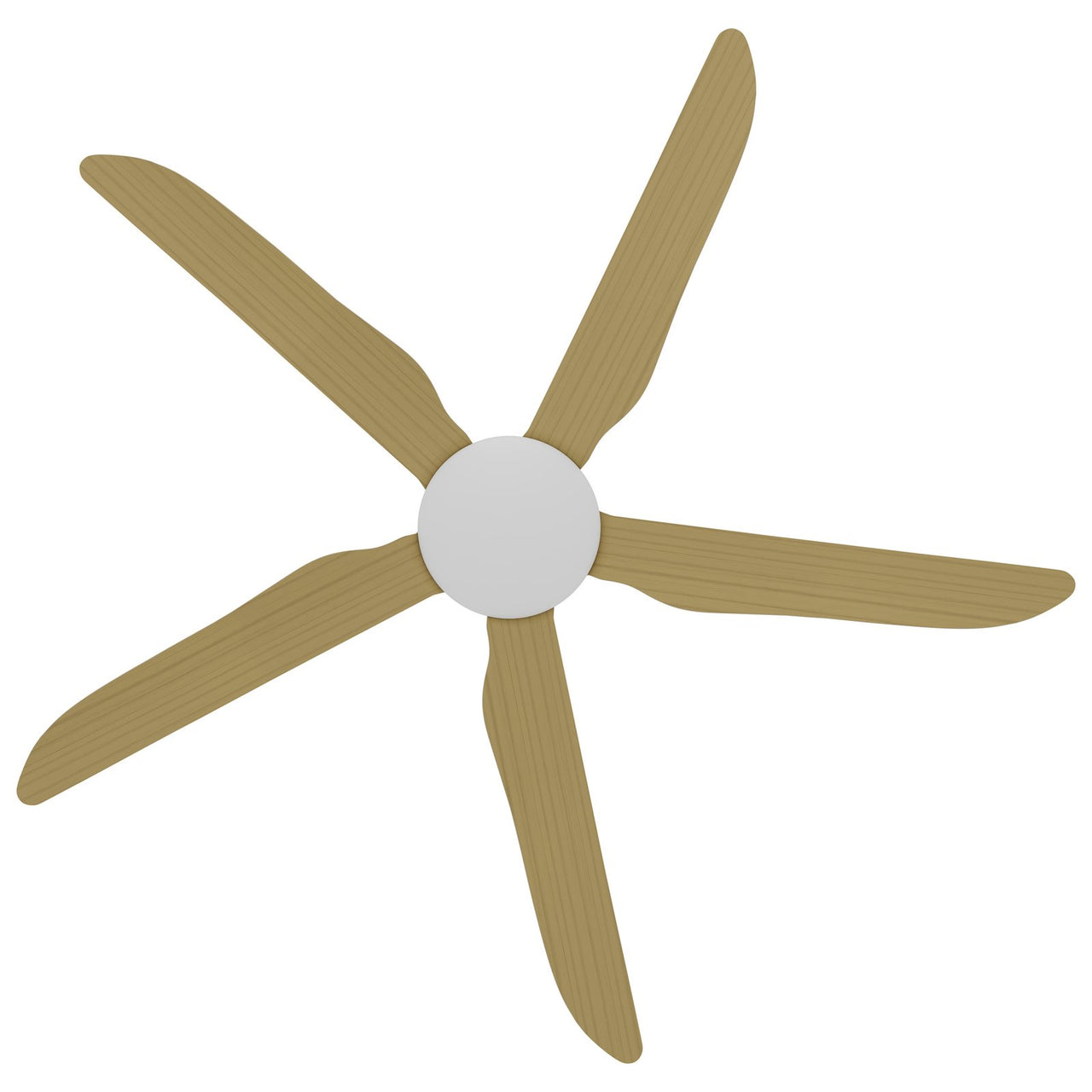 Calibo Storm 56" (1430mm) 5 Blade Indoor/Outdoor DC Ceiling Fan with DC Wall Controller & Remote in White with Bamboo