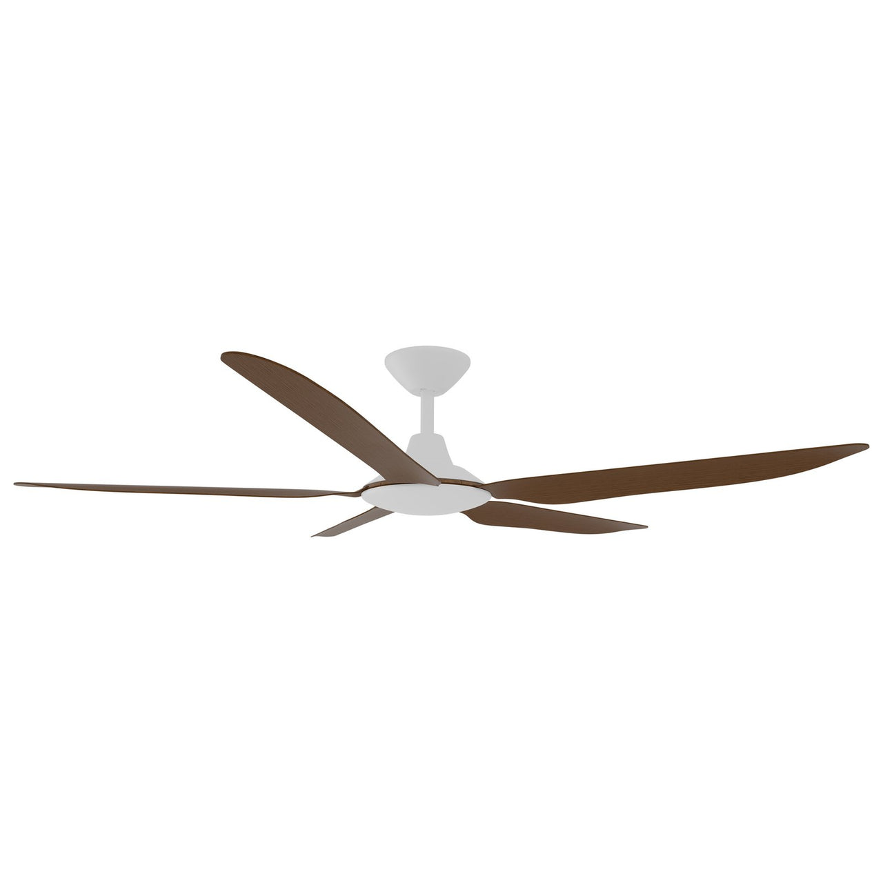 Calibo Storm 56" (1430mm) 5 Blade Indoor/Outdoor DC Ceiling Fan with DC Wall Controller & Remote in White with Koa