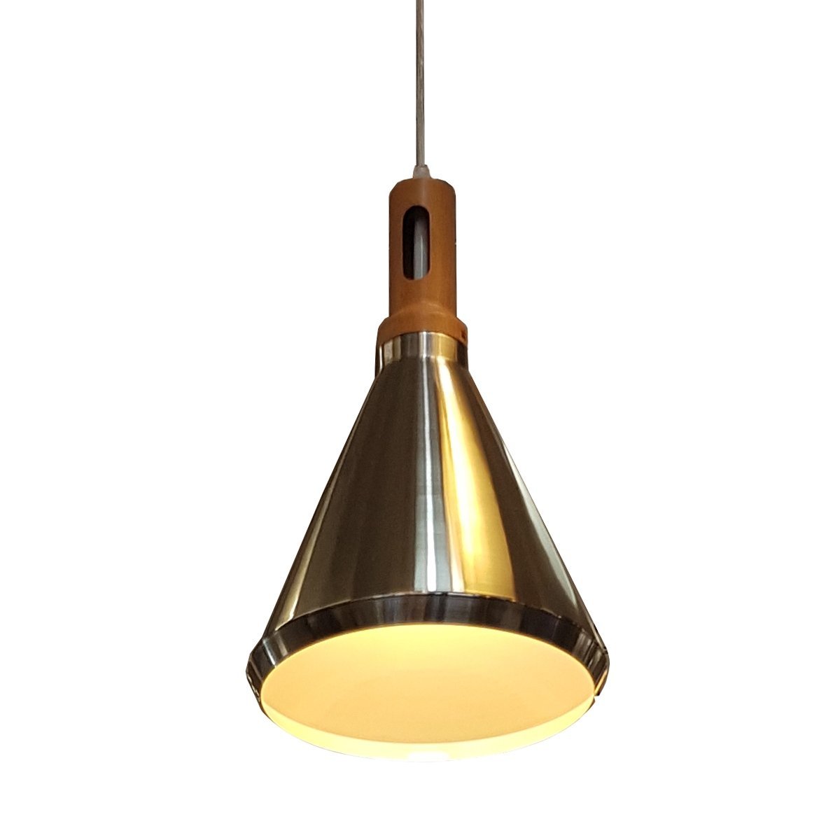 Cone 1 Light Pendant Light in Silver