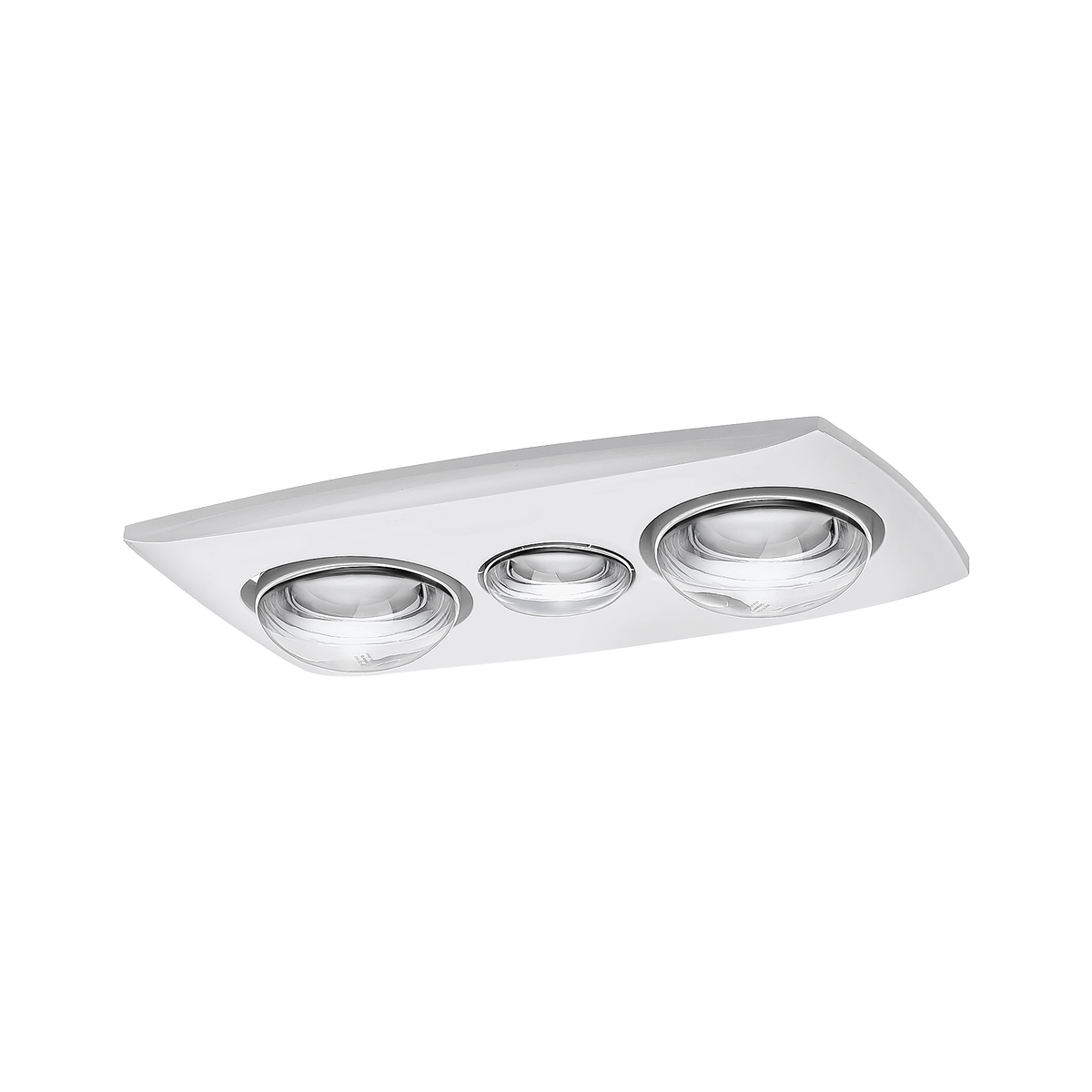 Contour 2  2 Heat 3 in 1 Bathroom Heater Exhaust Fan & 8w LED Light White
