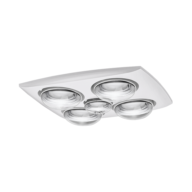 Contour 4  4 Heat 3 in 1 Bathroom Heater Exhaust Fan & 8w LED Light White