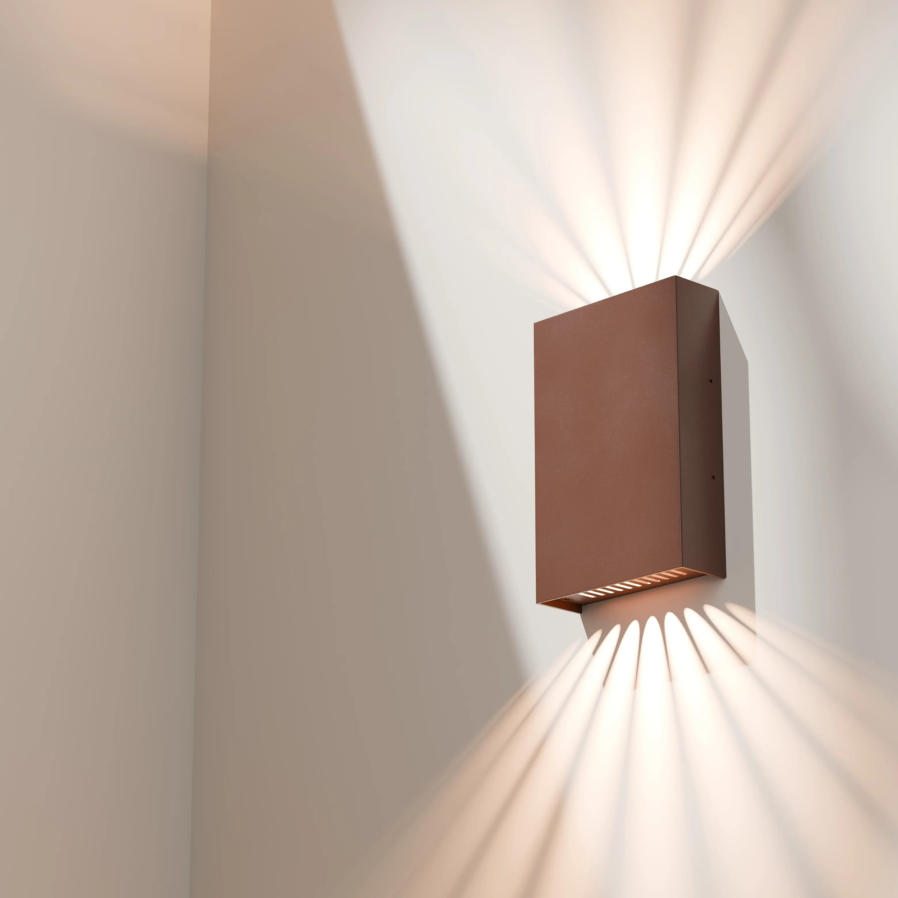 Cotinga Multi lens 6W Exterior Wall Light Tri Colour Non Dimmable Rust- IP65