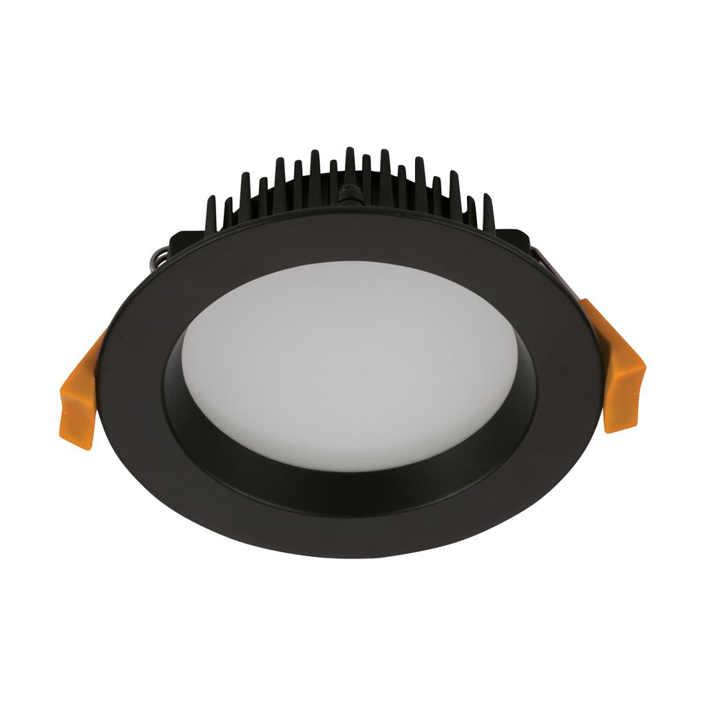 deco 13 round 13w dimmable led downlight black frame