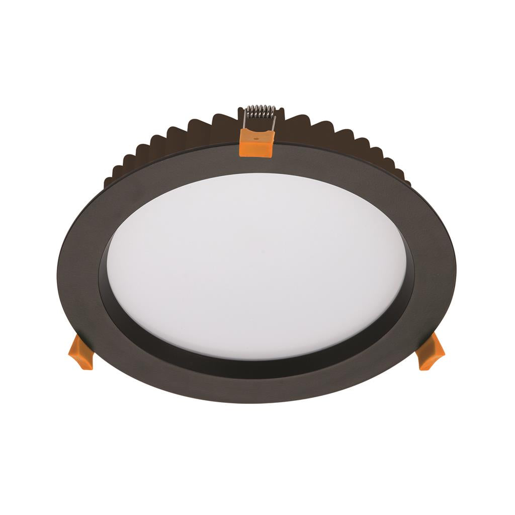 deco 28 round 28w led downlight black frame