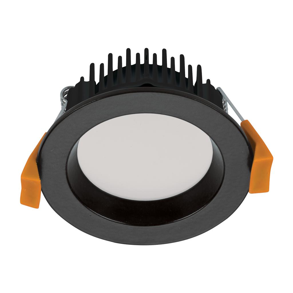 deco 8 round 8w dimmable led downlight matt black frame