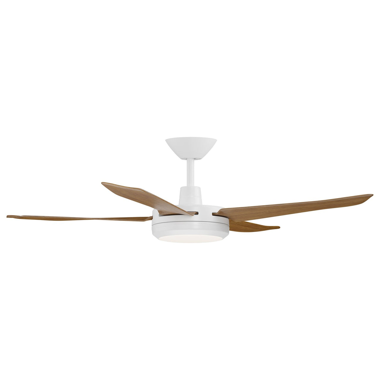 Calibo Enviro 52" (1320mm) DC Ceiling Fan with 18W CCT LED Light with DC Wall Control and Remote in White with Koa