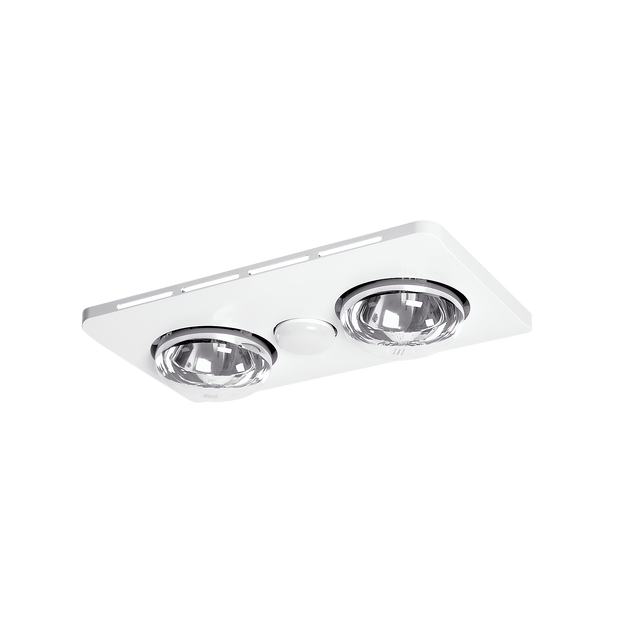 Essence 2  2 Heat 3 in 1 Bathroom Heater Exhaust Fan & 8w R63 4000K LED Light White