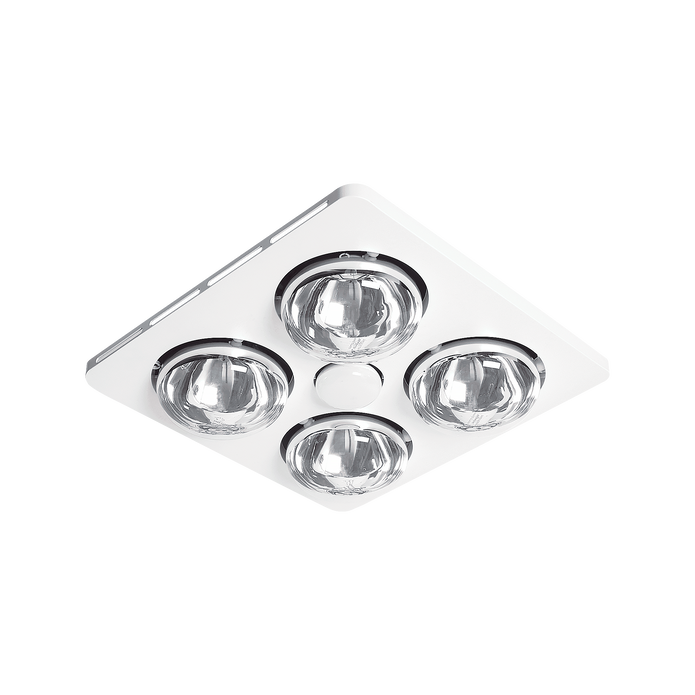 Essence 4  4 Heat 3 in 1 Bathroom Heater Exhaust Fan & 8w R63 4000K LED Light White