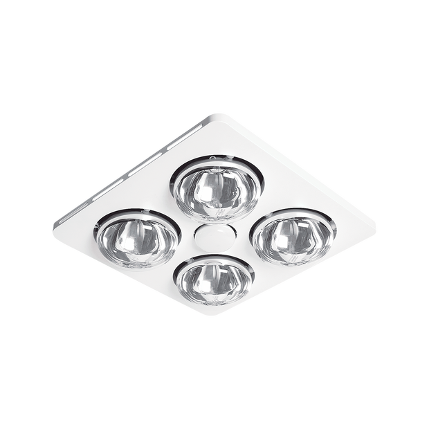 Essence 4  4 Heat 3 in 1 Bathroom Heater Exhaust Fan & 8w R63 4000K LED Light White
