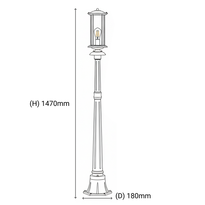Watford Exterior Post Top and 1.05 Post Complete Set