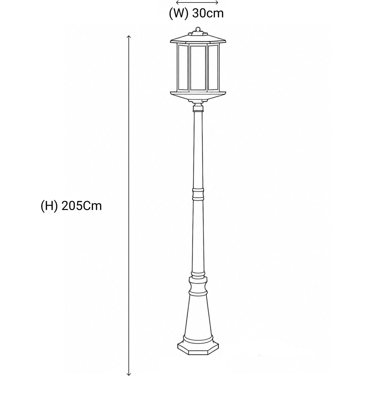 Barnet Exterior Post Light - Large 2050mm