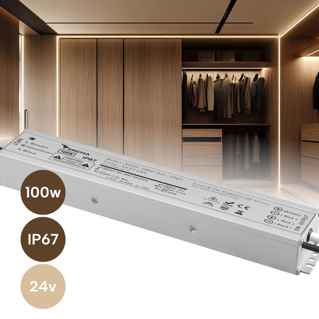 VDT2 100w 24v Traic+0 - 10v IP67 LED Driver