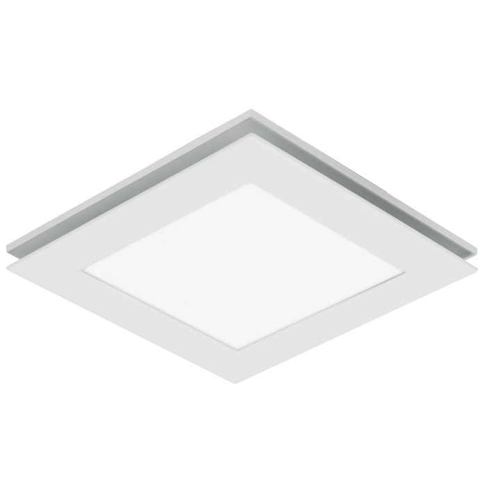 Flow Square 300mm Exhaust Fan & 12w Tricolour LED Light White