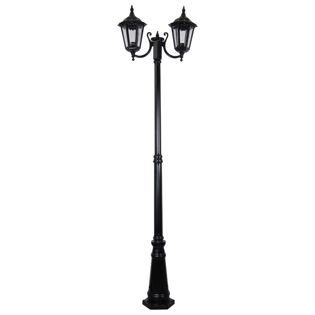 gt 1077 chester twin head curved arm tall post light