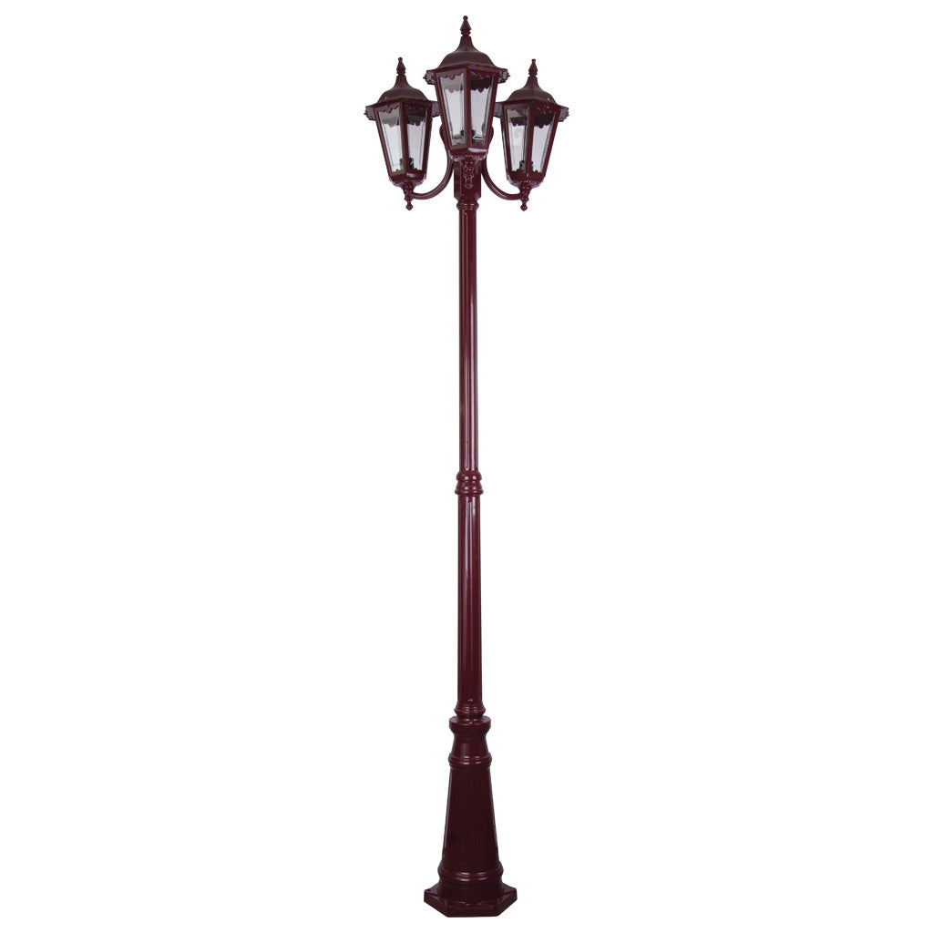 gt 1078 chester triple head curved arm tall post light