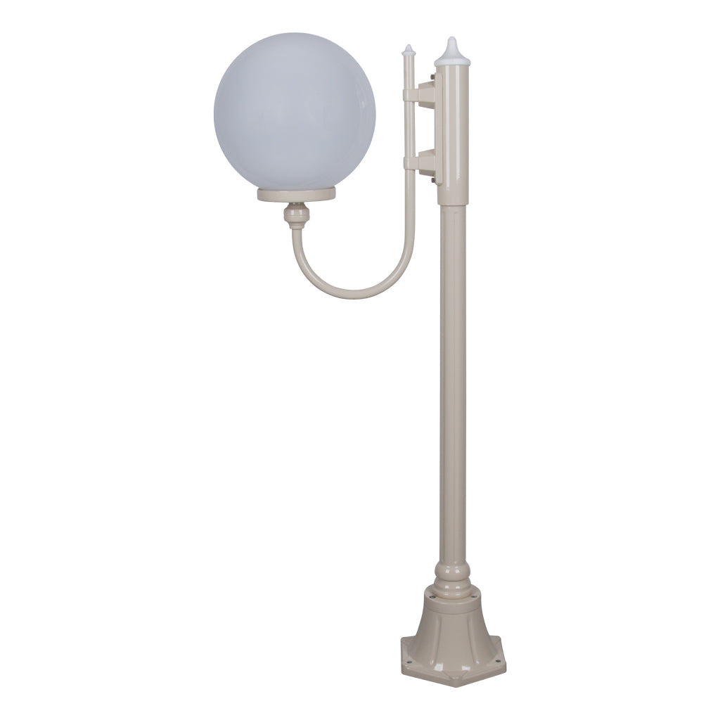 gt 607 lisbon 30cm sphere curved arm short post light