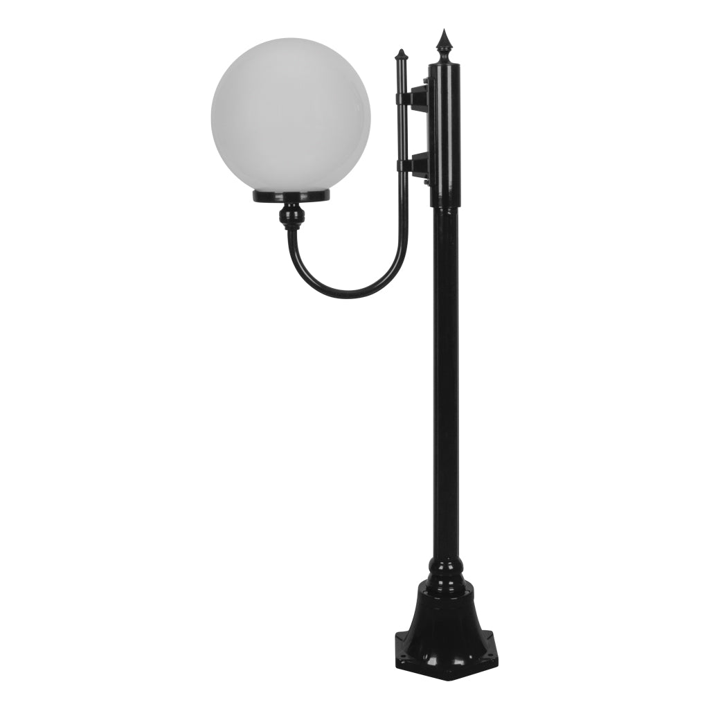 gt 607 lisbon 30cm sphere curved arm short post light