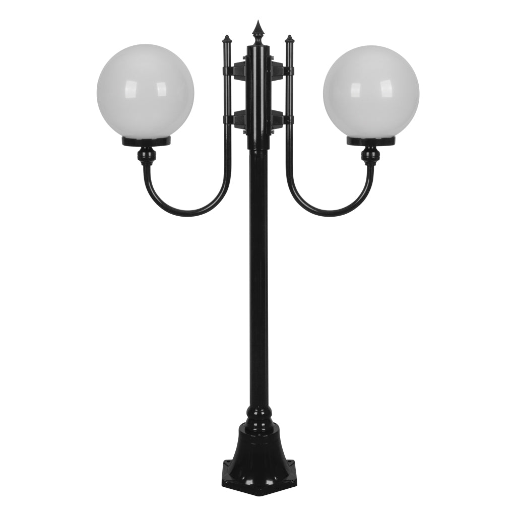 gt 608 lisbon twin 25cm spheres curved arms short post light