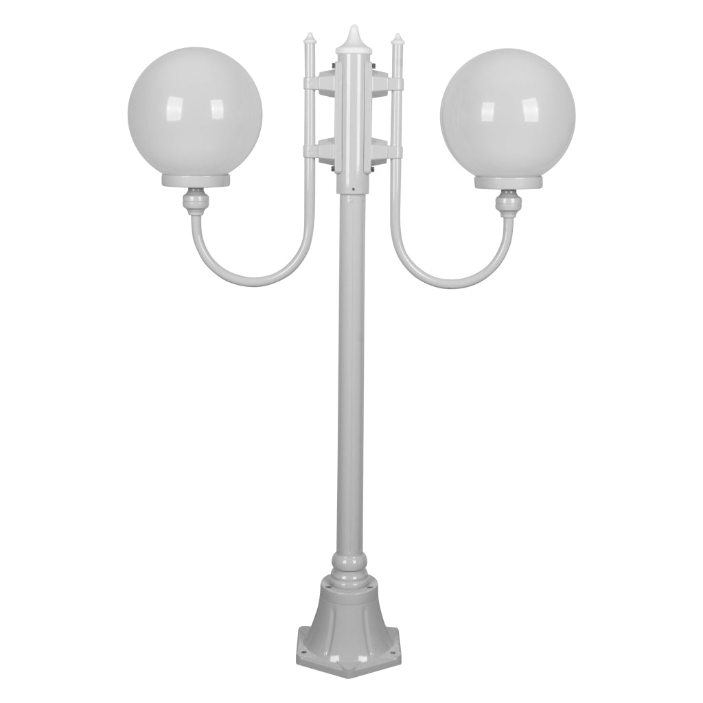 gt 608 lisbon twin 25cm spheres curved arms short post light