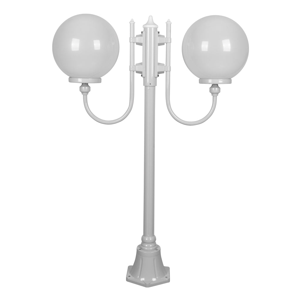 gt 609 lisbon twin 30cm spheres curved arms short post light