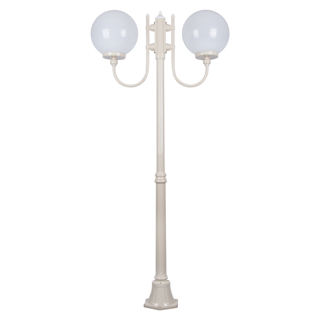 gt 615 lisbon twin 30cm sphere curved arms medium post light