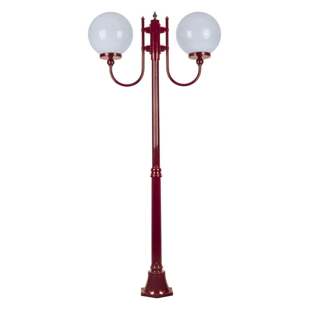 gt 615 lisbon twin 30cm sphere curved arms medium post light