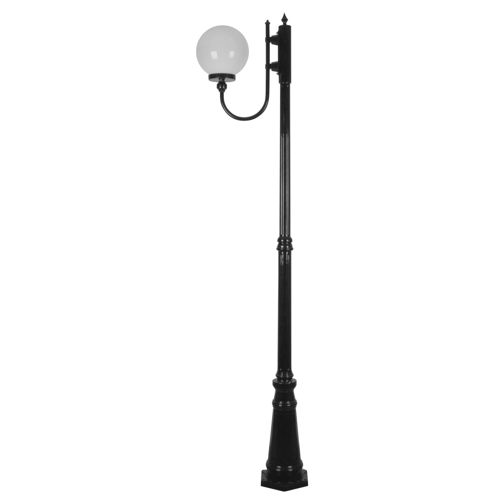 gt 618 lisbon 25cm sphere curved arm tall post light