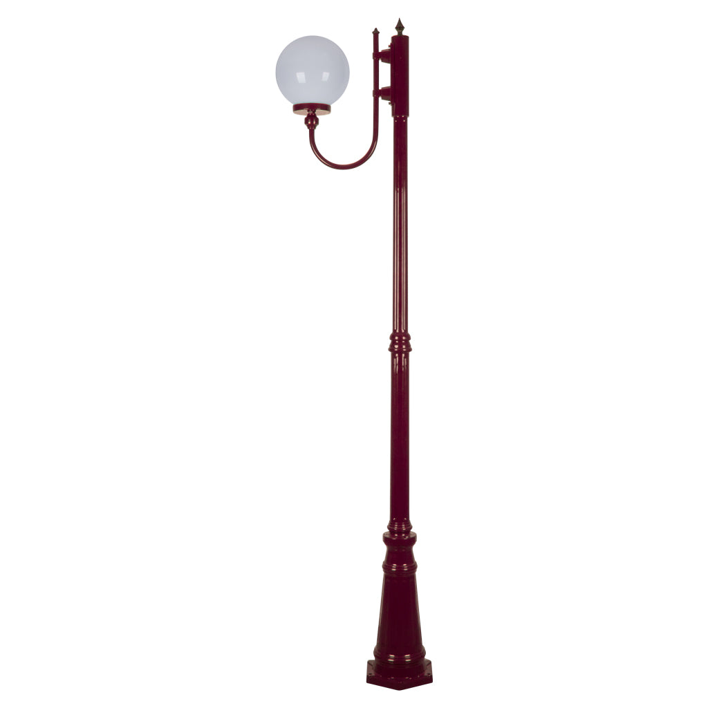 gt 618 lisbon 25cm sphere curved arm tall post light