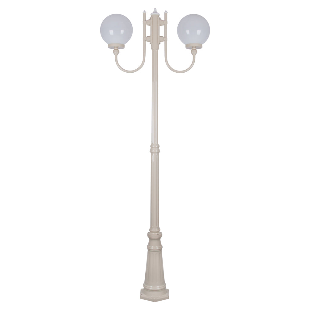 gt 620 lisbon twin 25cm sphere curved arms tall post light