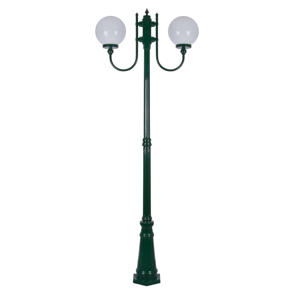 gt 620 lisbon twin 25cm sphere curved arms tall post light