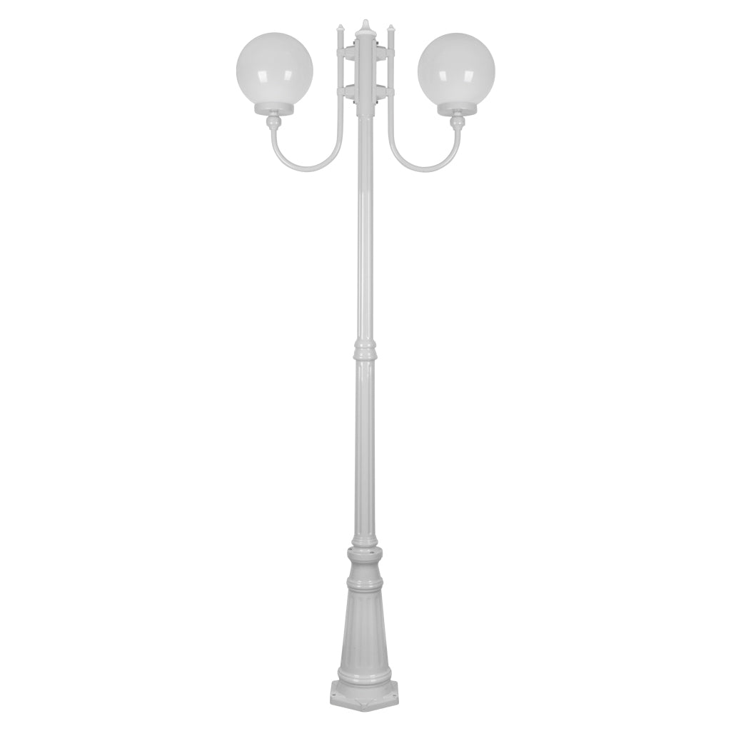 gt 620 lisbon twin 25cm sphere curved arms tall post light