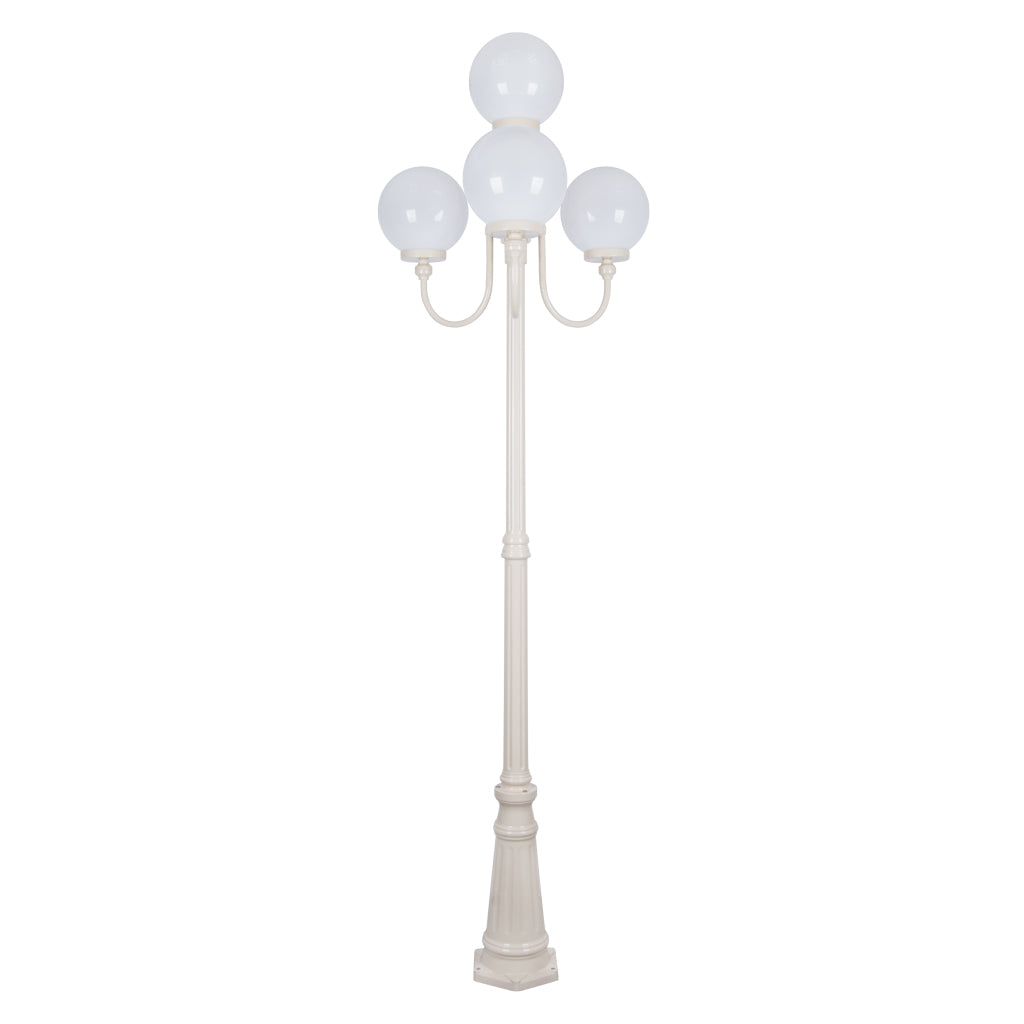 gt 626 lisbon four 25cm spheres curved arms tall post light