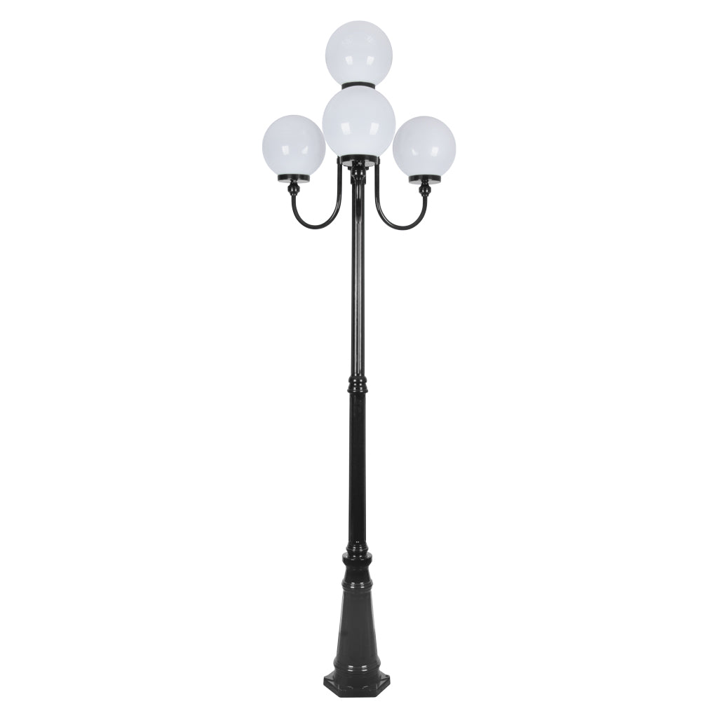 gt 626 lisbon four 25cm spheres curved arms tall post light