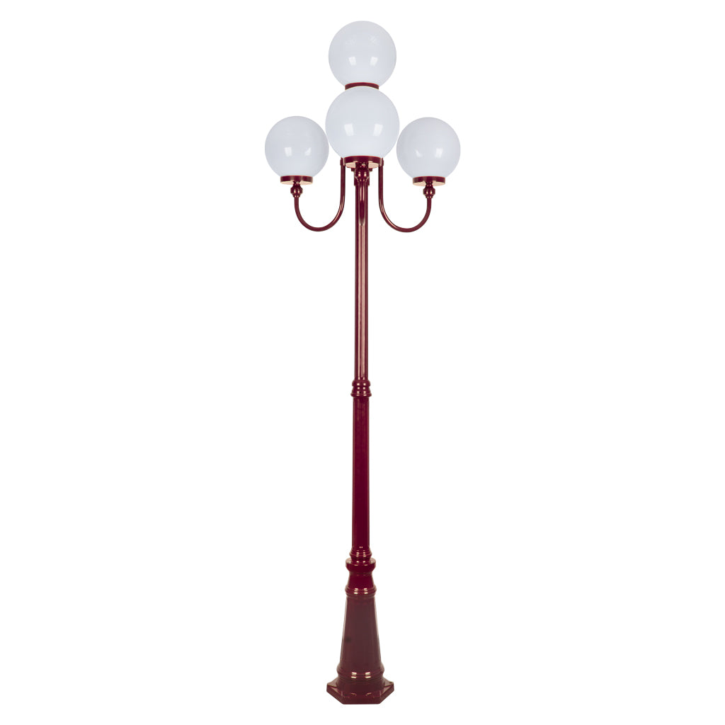 gt 626 lisbon four 25cm spheres curved arms tall post light