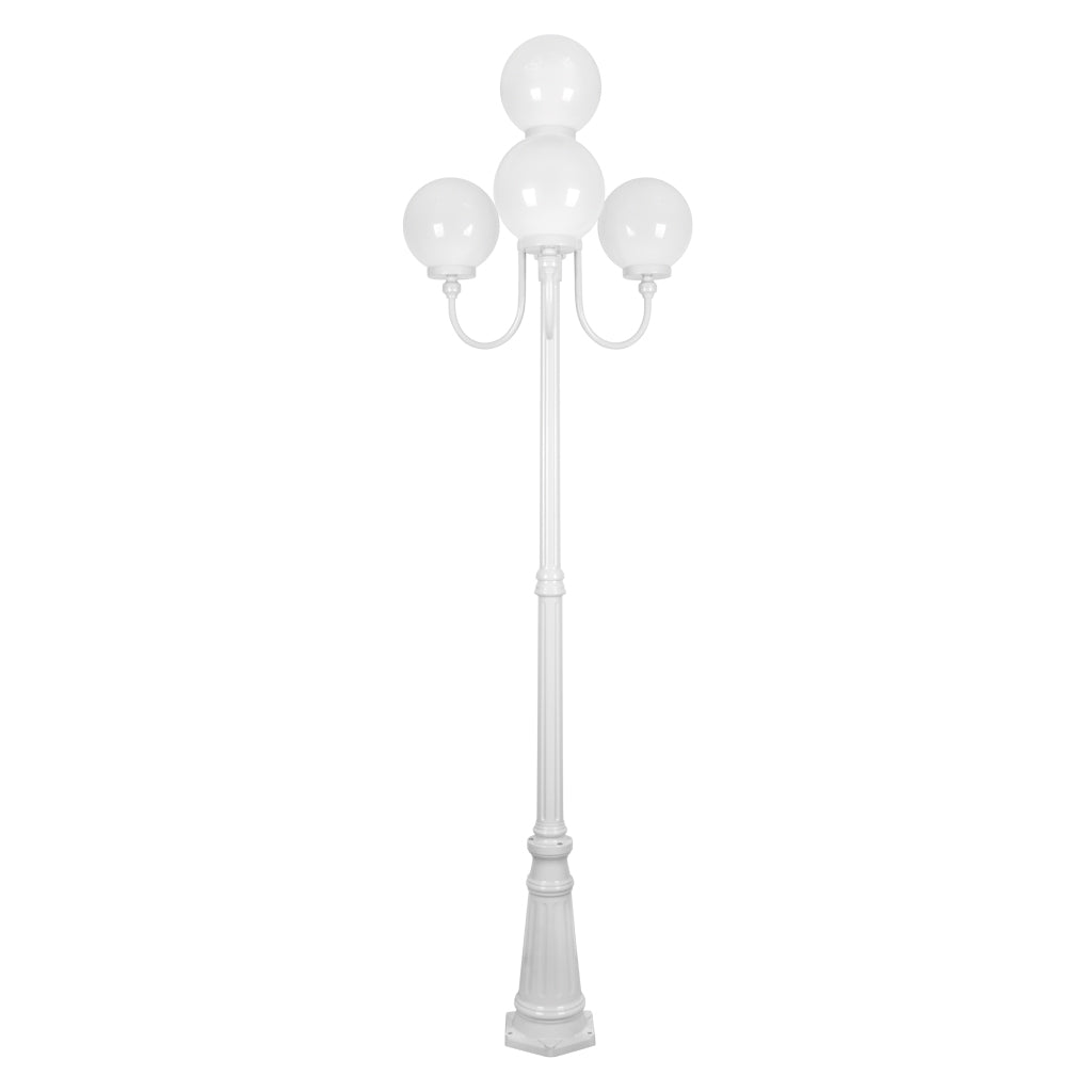 gt 626 lisbon four 25cm spheres curved arms tall post light